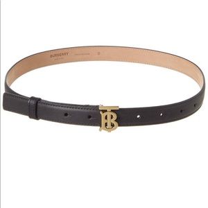 Burberry TB Leather Belt - Black - Belts